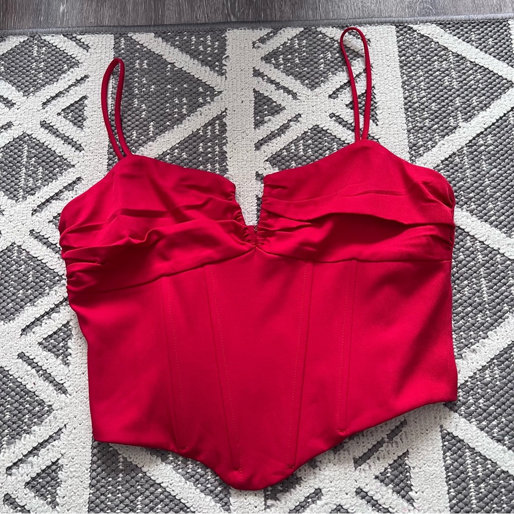 Cotton candy LA red corset going out top